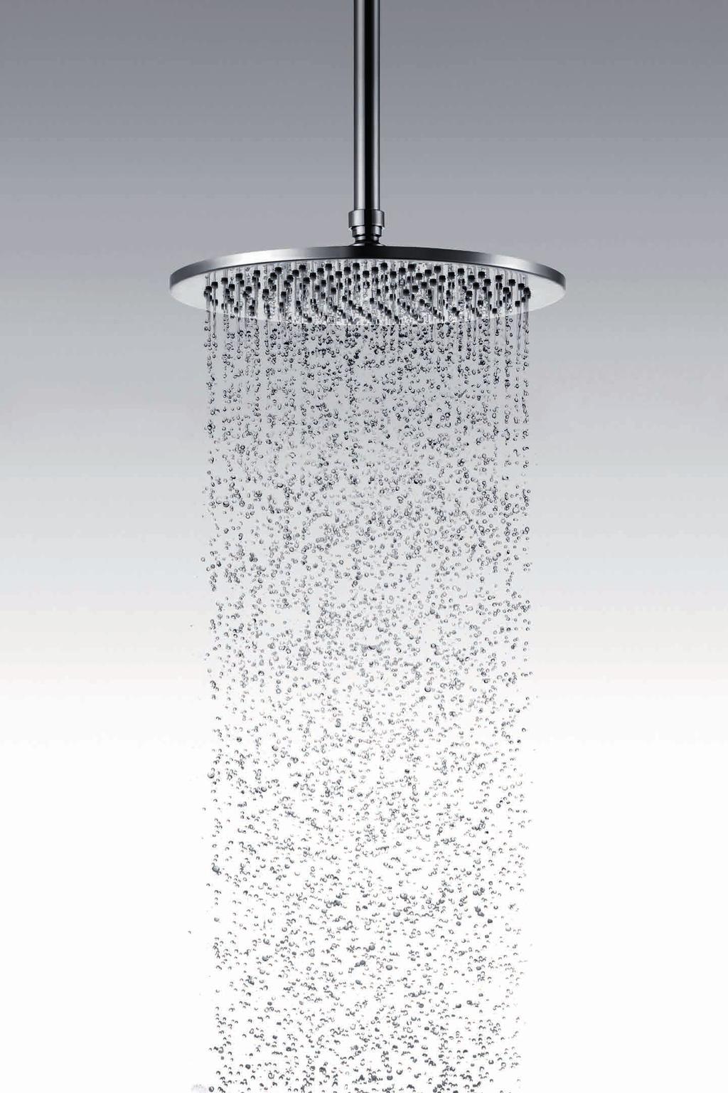 AIR-INJECTION RAINSHOWER, 20% WATER SAVING The design of