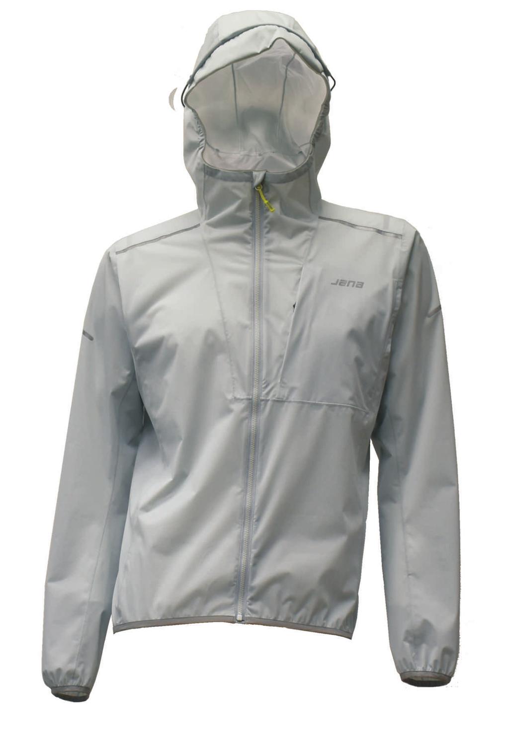 * M's 2L rain jacket made from ultra-light stretchy fabric with luminous membrane * Minimal cutting lines give a clean look * Using YKK #3 LUMIFINE zipper at center front to work