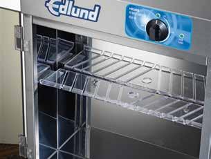 Our exclusive non-filtering clear slotted knife holder and special mirrored interior walls eliminate shadows on knife surfaces within the cabinet that could prevent complete sterilization.