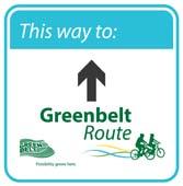 Table 3: Greenbelt Connector Signs Connector Directional Sign, towards Greenbelt Route Usage: Arrow can point ahead, left, right or veer left/right, depending on the