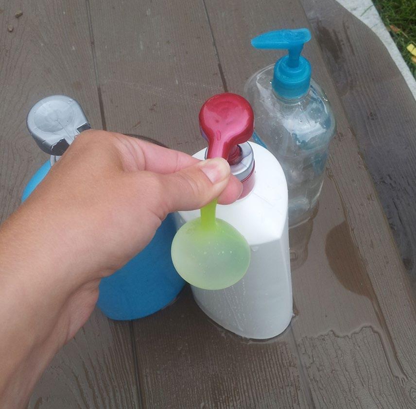 Repurpose an old lotion or soap dispenser