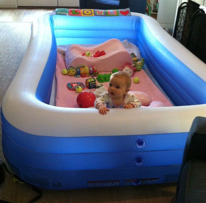 Bring an inflatable pool indoors to make a