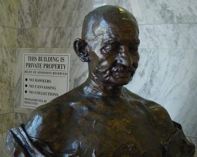 against European discrimination against Indians. This bust of Gandhi (left) is in the Tourist Junction visitors center in downtown Durban.
