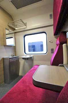 Handicap Accessible Second Class Day and Night Coaches (Sleepers) 9 Restaurant Cars 9 Electric Power Generator Cars The day and night coaches are equipped with: Modern western style toilets Showers