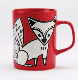 G548 Red Fox Cuppa Color Mug Cspk: 4 ea. C1007 Eggplant Hedgehog Cuppa Color Coaster Cspk: 4 ea.
