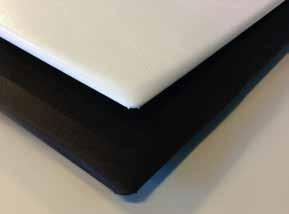 Extra Chair Pads 1/4 pads are made of a resin board, CAL 117 1/4 thick foam and PVC cover. Available in white or black.