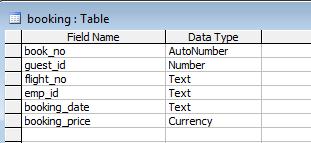 4. Booking table This interface manipulate the login