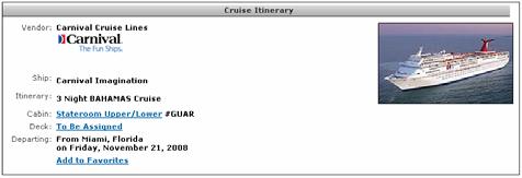 The time left is noted in RED in the Cruise Cost section at the top. Determine if your customer wants to Pay a Deposit/Purchase the cruise, or put it on Hold.