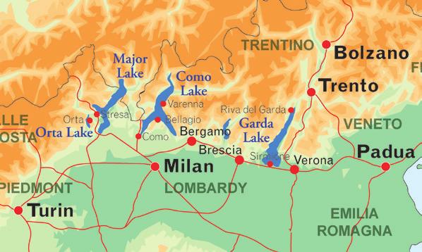 MILAN > MILAN North Lakes 4 days / 3 nights Milan > Orta > Stresa > Como > Bellagio > Bergamo > Sirmione > Riva del Garda > Verona > Iseo > Milan DEPARTURES RATES NOVEMBER 24 JANUARY 5 DBL / TPL