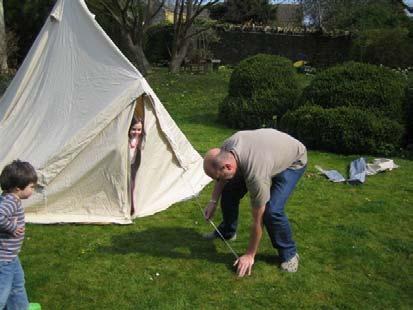 It is important to make sure the Bell Tent stays symmetrical and that the tension is evenly