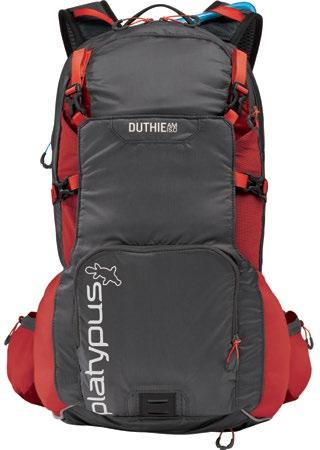 Protective rainfly stows away in a dedicated pocket on bottom of pack Hydration storage pocket with fixed clips keeps reservoir secure and easy to access 9 Light attachment point secures a rear