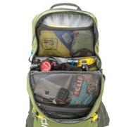 TOOL ORGANIZATION AND SEPARATE PUMP SLEEVES Main compartment features a zip mesh pocket with