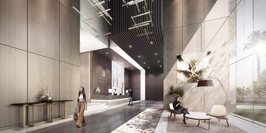 the lobby Enter the residences through a triple height hotel-style lobby lounge, offering