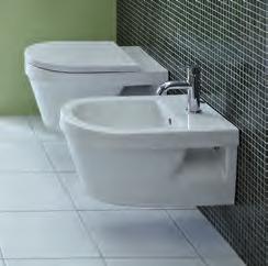WALL-HUNG PERFECTION The Euro range includes a wall-hung toilet and bidet (below right)
