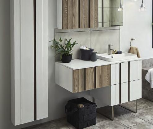 FURNITURE Adding storage to your bathroom will help keep the space clutter free