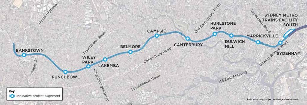 ABOUT SYDENHAM TO BANKSTOWN The upgrade and conversion of the T3 Bankstown Line to metro standards will include works within the rail corridor and upgrades to all stations from Sydenham to Bankstown.