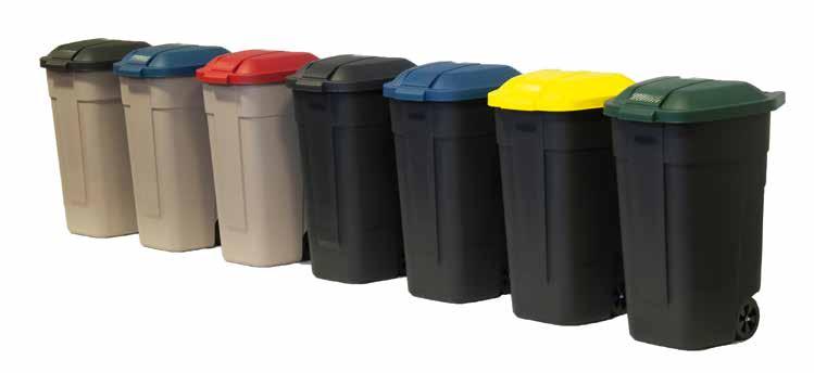 WASTE MANAGEMENT: Utility Waste Atrium Plastic Container Base: Ideal for everyday waste disposal. FG9W1300BLA Improved aesthetics and style. Large opening for refuse collection.
