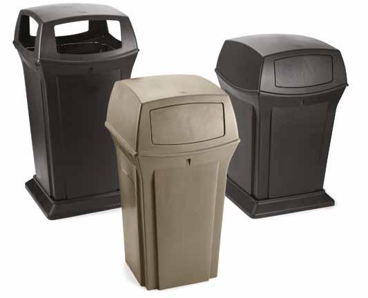 WASTE MANAGEMENT: Outdoor Waste Ranger Ranger waste containers feature modern styling, and easy-to-service
