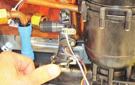 Replace the defective flow sensor with a new one.