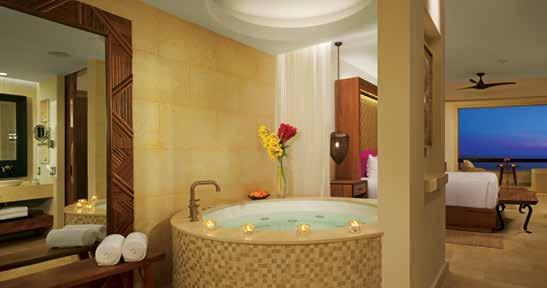 Each Junior Suite provides you with a spacious dual-vanity bath, a whirlpool tub for two and a separate shower, mini-bar
