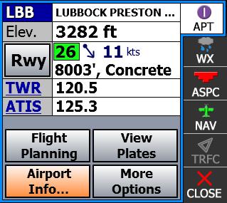 .. WX- Weather Information Displays a summary of the METAR at the touched area, or the closest nearby METAR. If weather data is old or expired, TAF (forecast) may be shown, or no information.