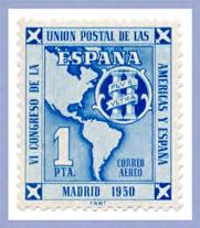 A boxed handstamp applied to Leticia Commission mail indicated the letter was being sent postage paid under the rules of the Pan American Union postal convention.