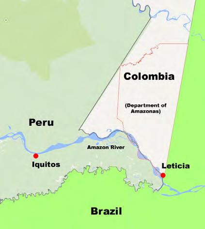 where the countries of Colombia, Brazil and Peru meet.