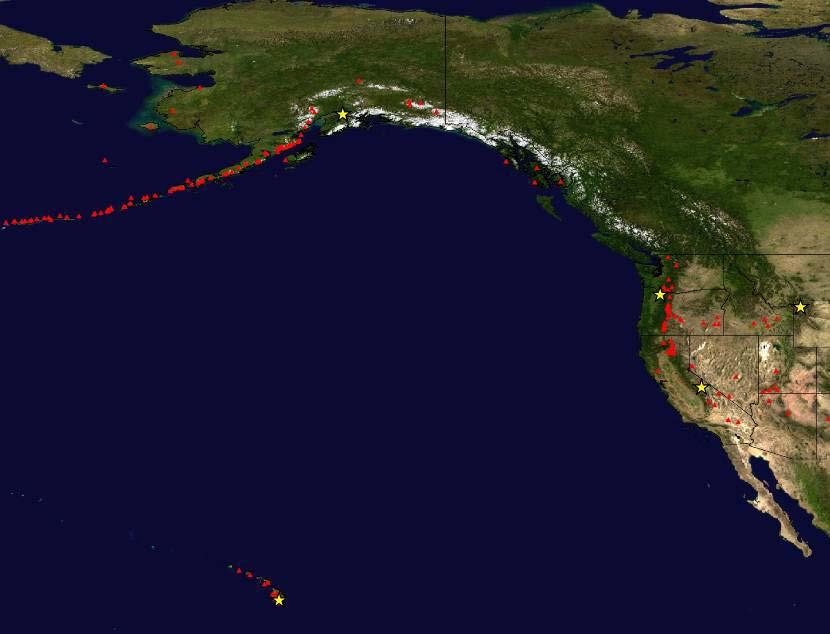 Alaska Volcanoes and Western U.S. Alaska has highest cumulative aviation threat because of large number of active volcanoes.