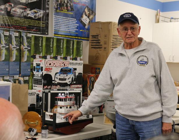 Dr. Ron discussed the build of his tug, Enigma, named so because it is not a replica of any known tug and built from scratch except for the hull which was a fiberglass hull he won as a raffle prize