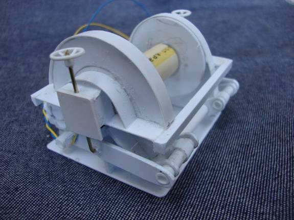 The ends of the winch were fabricated with 2mm styrene and the motor end made to