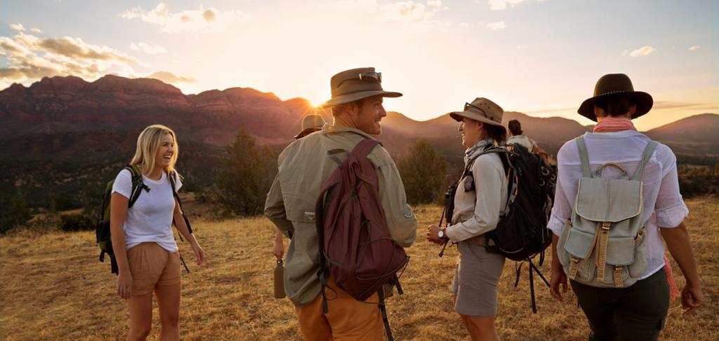 A FOUR-DAY ITINERARY AT A GLANCE DAY ONE ARKABA HOMESTEAD TO BLACK S GAP CAMP Set off on foot through the basin of Wilpena Pound before walking onto Arkaba s private property and descend to Black