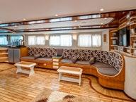 It has 9 double cabins and 3 suites, each with private bathroom, mini bar and