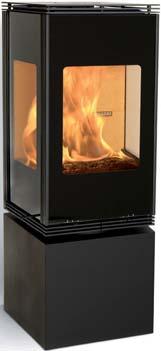The Scan 56-1 has a fixed square plinth, Scan 56-2 a fixed plinth which allows the firebox to be rotated,