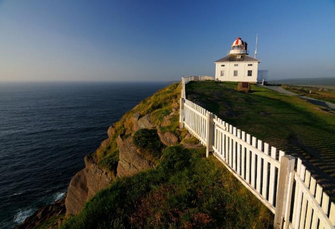 The Topsail Bluff Trail, which forms part of the East Coast Trail, climbs steadily up to Topsail Mountain and along the bluff for excellent views of the surrounding area. (1.