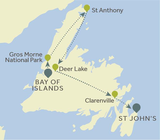 Itinerary The island of Newfoundland, in Canada s easternmost province of Newfoundland and Labrador, is Canada s fourth largest island.