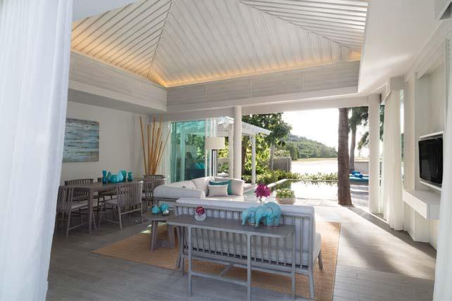 Designed in contemporary tropical chic, the property boasts a collection of 25 stylish rooms with private balconies and 33 sea-facing, one- and two-bedroom villas with plunge pools.