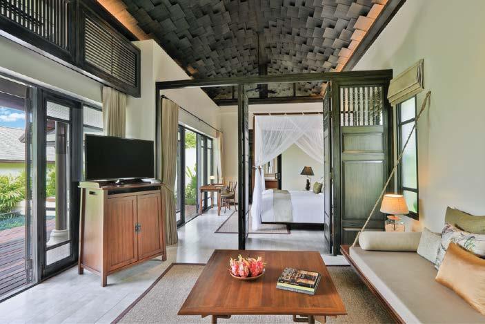 All of the property s 122 rooms and private pool villas have been enhanced to give their Sino-Thai traditional style a contemporary appeal.