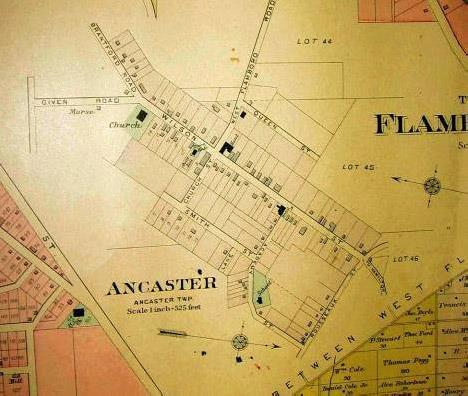 APPENDIX: Maps The Village of Ancaster in 1901 Note that Brantford Rd is now the