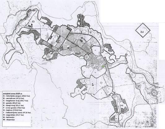 Zona B - Aerodrom, stambena zajednica,sa podzonama: B1 stambena zona i B2 stambena zona.