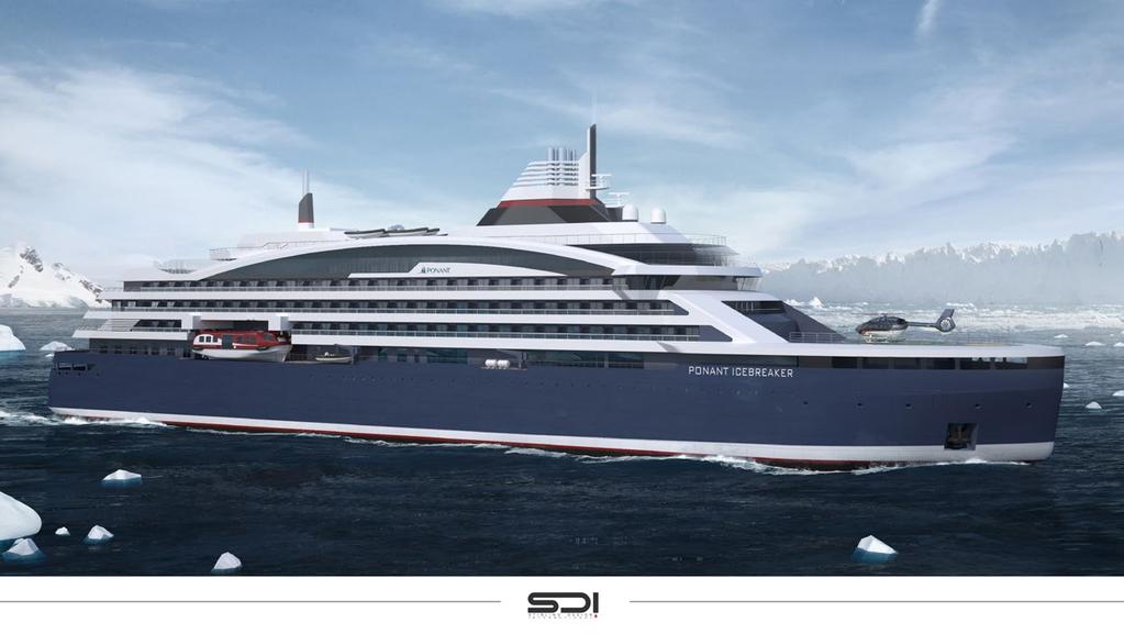 A DUAL WORLD FIRST: THE FIRST POLAR SHIP, A HYBRID, POWERED BY ELECTRICITY AND LNG THE FIRST ICEBREAKER CRUISE SHIP The Ponant Icebreaker, a polar expedition vessel, will join the PONANT fleet, the