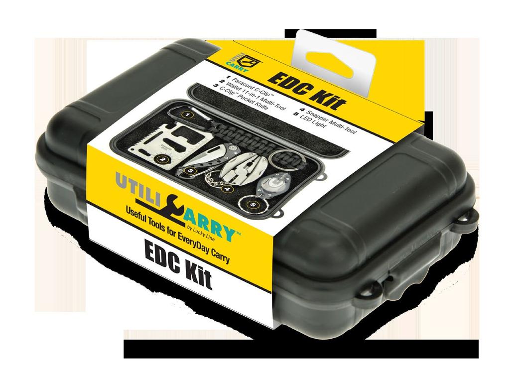 EDC Kit EDC Kit Contains: 1 PARACORD C-CLIP 1 2 3 WALLET 11-IN-1 MULTI-TOOL C-CLIP POCKET KNIFE