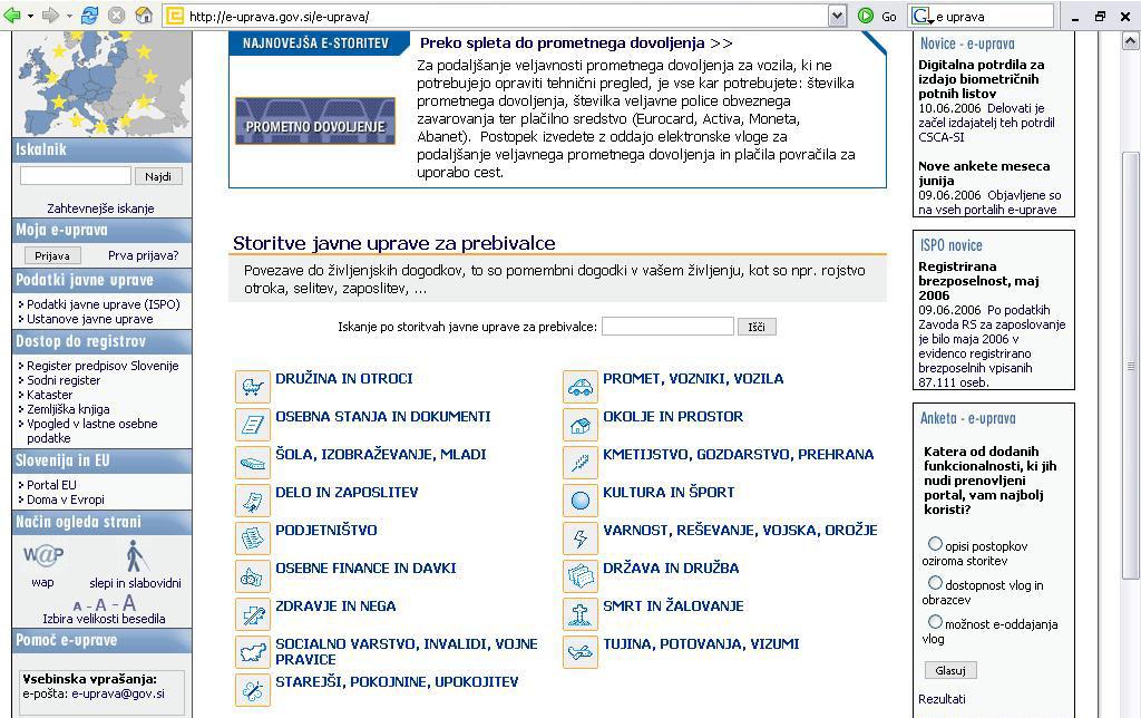IX.III. Primer elektronskega orodja e-dostop IX.III.I.Spletna stran E-uprava http://e-uprava.