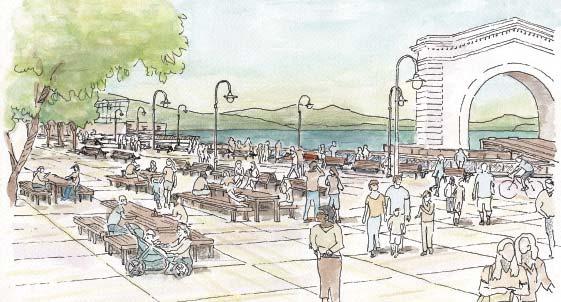 PIER 43 PLAZA Location: Pier 43 at the Embarcadero District: 3 Working through a community planning process, the Port may design and add a public plaza adjacent to the Pier 43 Bay Trail Promenade