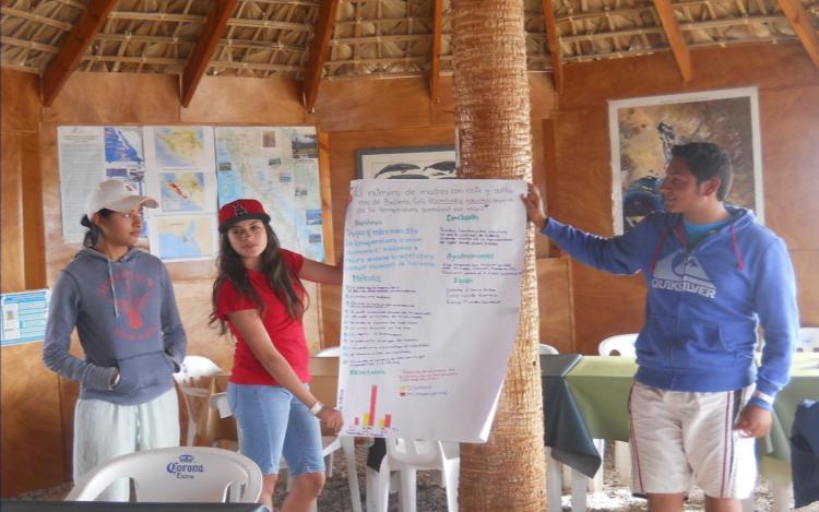 Figure 15. Ecology Project International (EPI) students present their projects at Laguna San Igancio.