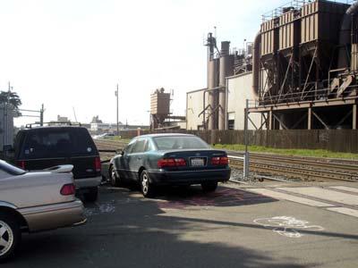 Cars were parked directly on the out-of-service tracks and very close to the mainline tracks as shown in Figure 2-6.