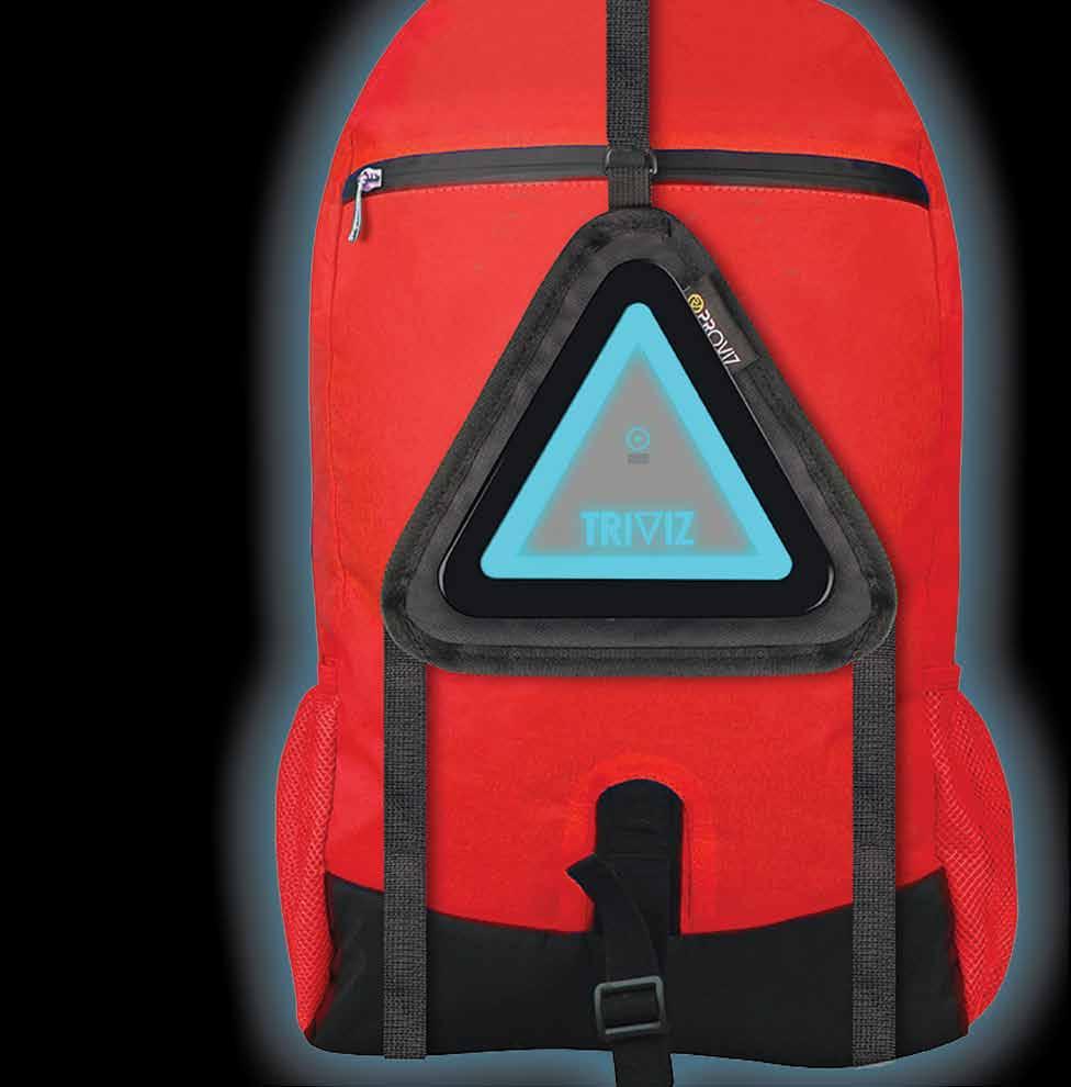 Nightrider range is designed to work with Triviz Unique self-contained warning triangle Weight: 74g Integrated lithium-ion battery