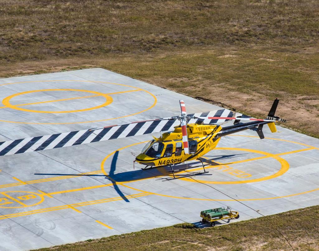 Dedicated Helicopter parking at the
