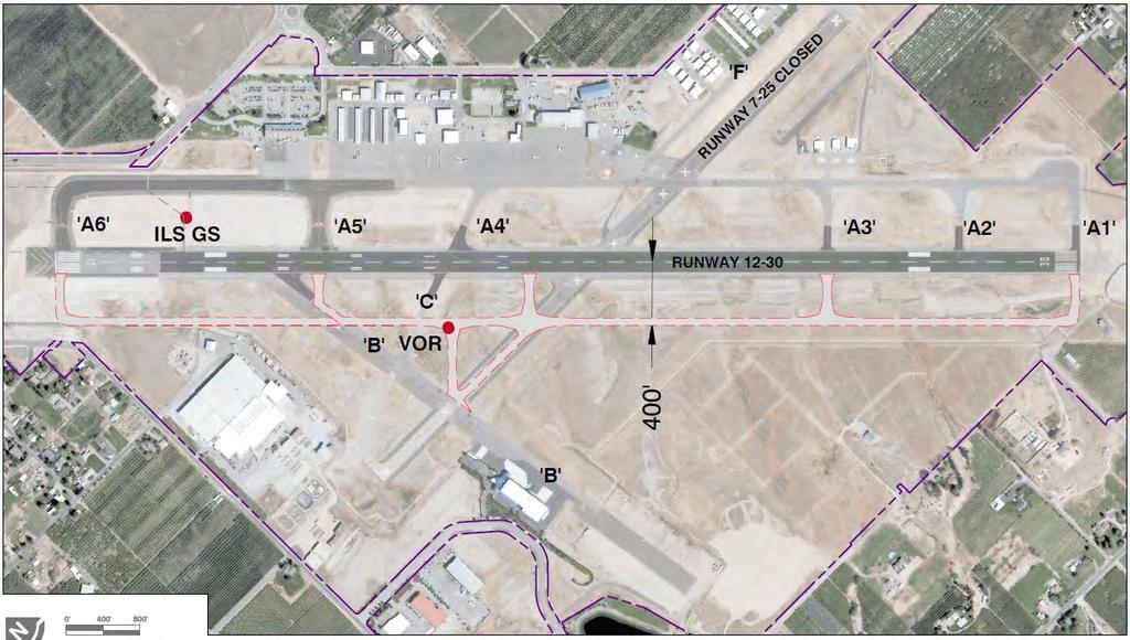PROPOSED WEST-SIDE PARALLEL TAXIWAY (PHASE 3 DARK BLUE) EAST SIDE