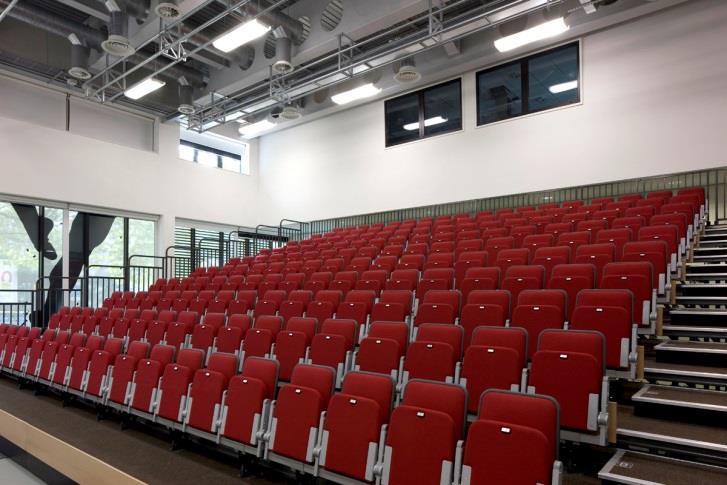 Wheelchair spaces can be booked in the front row on the level access auditorium floor, just ask our reception team when booking tickets.