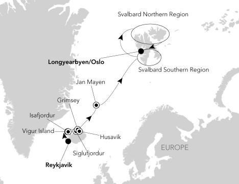 REYKJAVIK to LONGYEARBYEN Learn Viking lore and legends on this voyage north to the Arctic